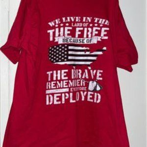 Red "Land of the Free" t-shirt, 2XL